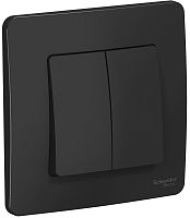 Выключатель с рамкой Systeme Electric Blanca 2-кл. антрацит картинка